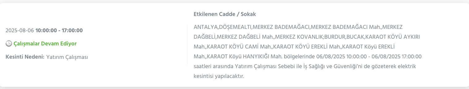 Antalya elektrik kesintisi! AEDAŞ duyurdu, Antalya'da elektrikler ne zaman gelecek, saat kaçta? Antalya elektrik kesintisi! AEDAŞ duyurdu, Antalya'da elektrikler ne zaman gelecek, saat kaçta? - 5. Resim