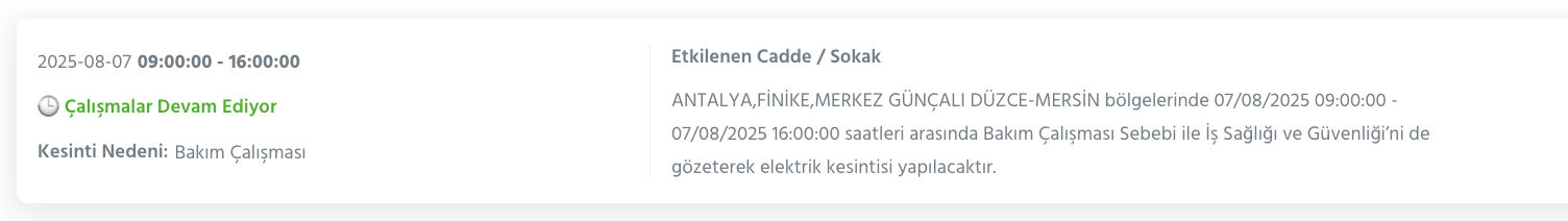 Antalya elektrik kesintisi! AEDAŞ duyurdu, Antalya'da elektrikler ne zaman gelecek, saat kaçta? Antalya elektrik kesintisi! AEDAŞ duyurdu, Antalya'da elektrikler ne zaman gelecek, saat kaçta? - 7. Resim