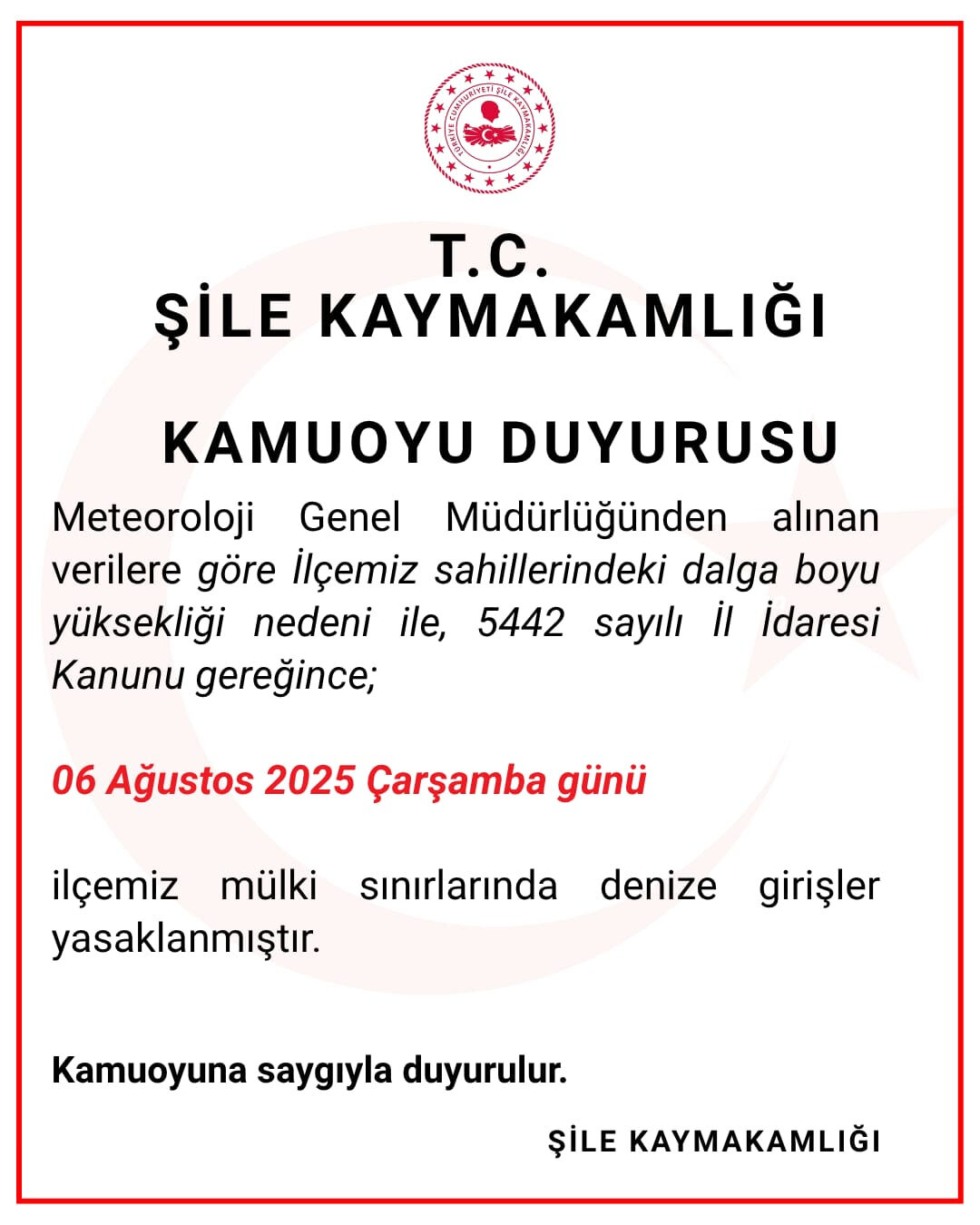 Şile'de denize girmek yasak mı? Kaymakamlık duyurdu Şile'de denize girmek yasak mı? Kaymakamlık duyurdu - 2. Resim