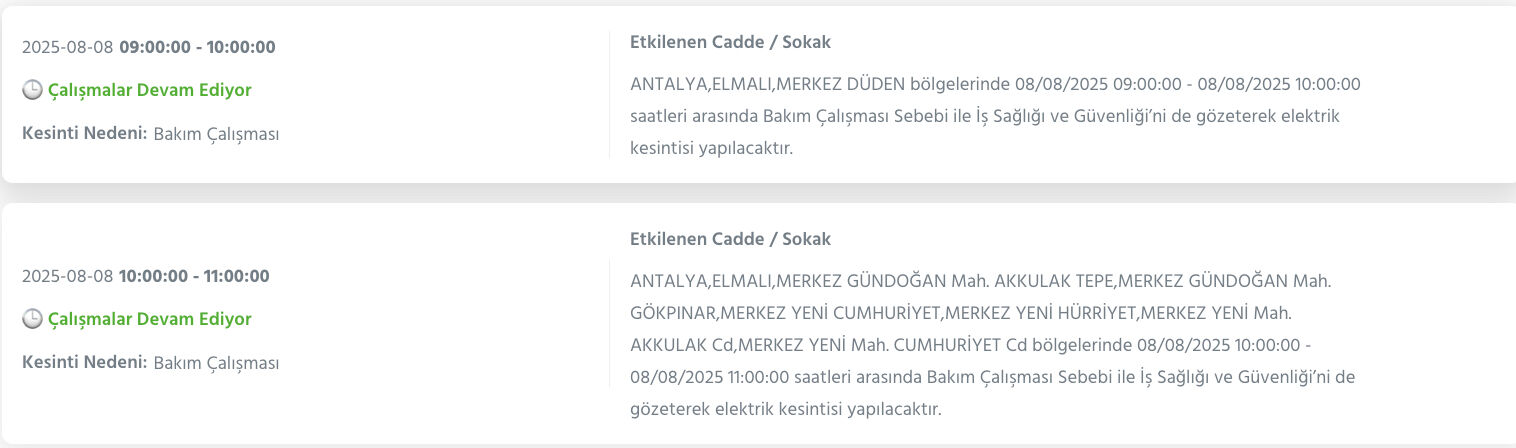 Antalya elektrik kesintisi sorgulama: Antalya'nın ne zaman, saat kaçta elektrikler kesilecek? - 5. Resim