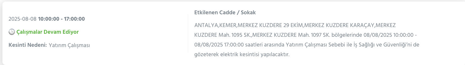 Antalya elektrik kesintisi sorgulama: Antalya'nın ne zaman, saat kaçta elektrikler kesilecek? - 8. Resim