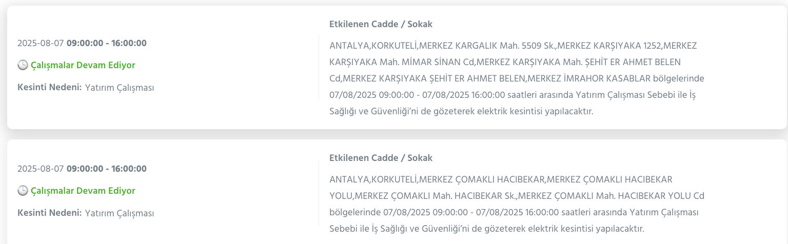 Antalya elektrik kesintisi sorgulama: Antalya'nın ne zaman, saat kaçta elektrikler kesilecek? - 10. Resim