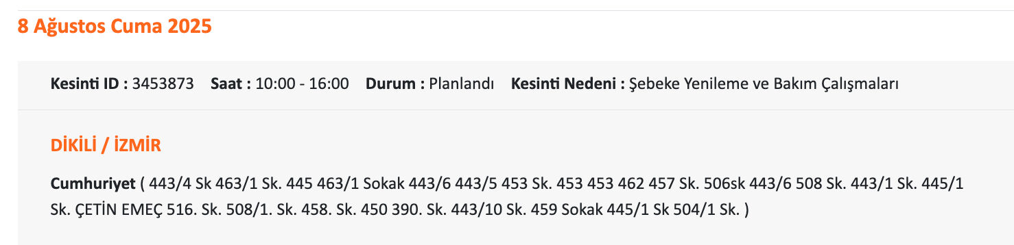 Gaziemir elektrik kesintisi sorgulama: Gediz Elektrik paylaştı, İzmir'de elektrik elektrikler ne zaman gelecek? - 13. Resim