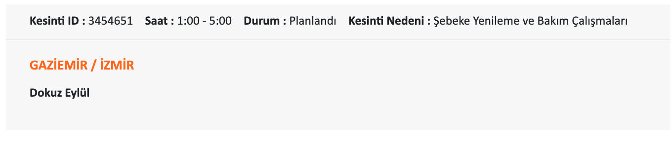 Gaziemir elektrik kesintisi sorgulama: Gediz Elektrik paylaştı, İzmir'de elektrik elektrikler ne zaman gelecek? - 3. Resim