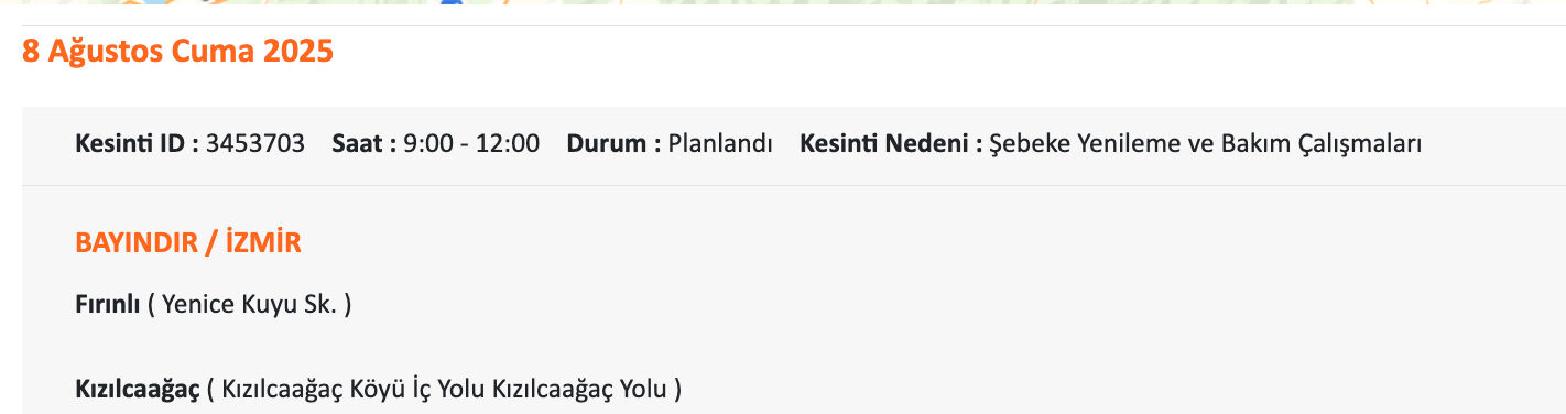 Gaziemir elektrik kesintisi sorgulama: Gediz Elektrik paylaştı, İzmir'de elektrik elektrikler ne zaman gelecek? - 8. Resim