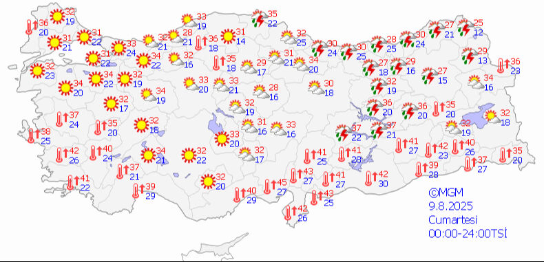 Meteoroloji'den hafta sonu uyarısı! Sıcaklık rekor seviyede, sağanak da devrede Meteoroloji'den hafta sonu uyarısı! - 1. Resim