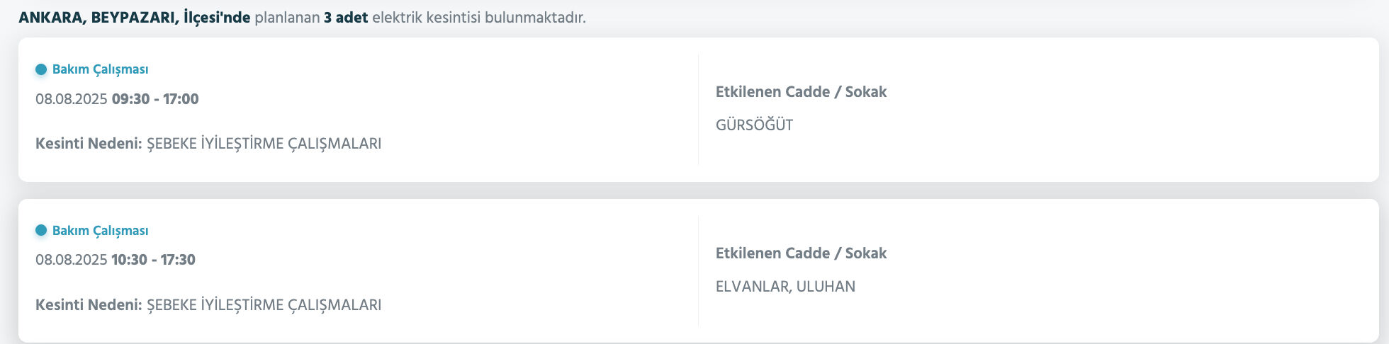Ankara elektrik kesintisi listesi: Başkent EDAŞ duyurdu, Ankara'da elektrikler ne zaman gelecek? Ankara elektrik kesintisi listesi: Başkent EDAŞ duyurdu, Ankara'da elektrikler ne zaman gelecek? - 5. Resim