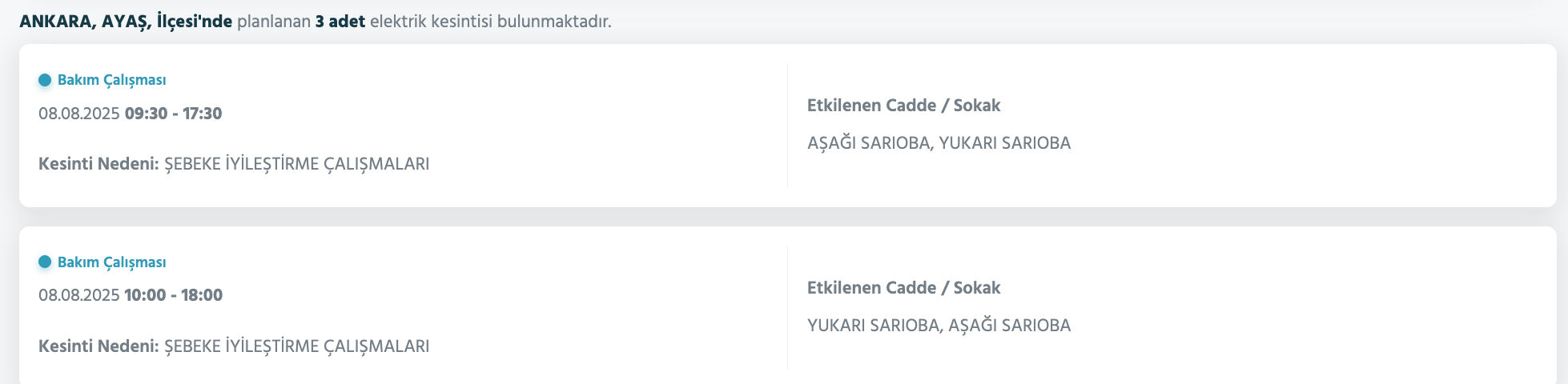 Ankara elektrik kesintisi listesi: Başkent EDAŞ duyurdu, Ankara'da elektrikler ne zaman gelecek? Ankara elektrik kesintisi listesi: Başkent EDAŞ duyurdu, Ankara'da elektrikler ne zaman gelecek? - 4. Resim