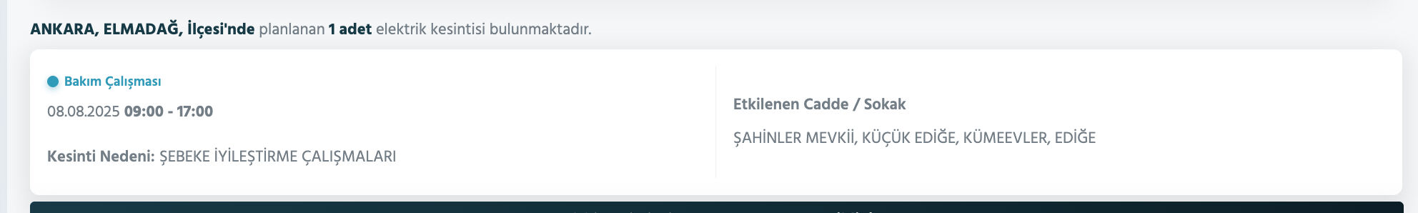 Ankara elektrik kesintisi listesi: Başkent EDAŞ duyurdu, Ankara'da elektrikler ne zaman gelecek? Ankara elektrik kesintisi listesi: Başkent EDAŞ duyurdu, Ankara'da elektrikler ne zaman gelecek? - 7. Resim