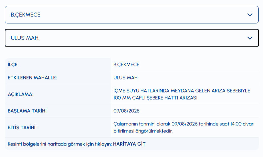 İstanbul İSKİ su kesintisi! 9 Ağustos İstanbul su kesintisi ne zaman bitecek? - 1. Resim