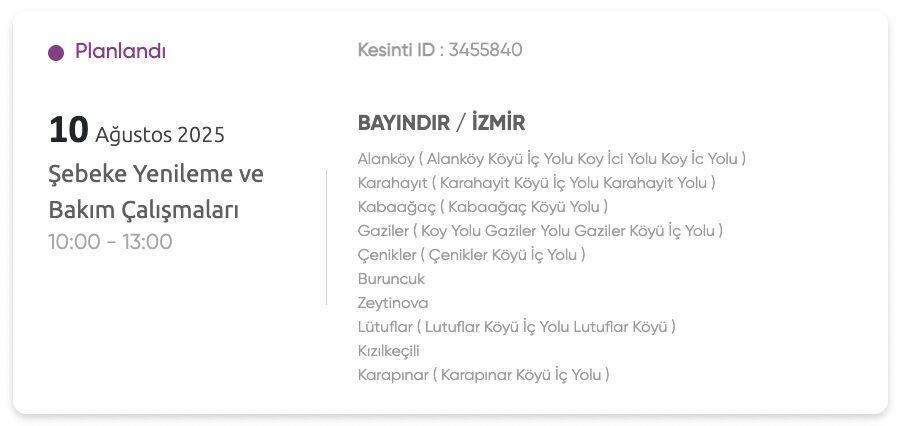 Gediz elektrik kesintisi listesi 10-13 Ağustos: İzmir planlı elektrik kesintisi ne zaman bitecek? - 1. Resim