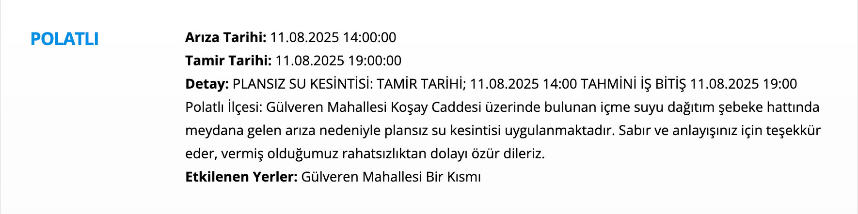 Ankara Sincan su kesintisi son dakika! ASKİ duyurdu, Ankara'da sular ne zaman gelecek? - 4. Resim
