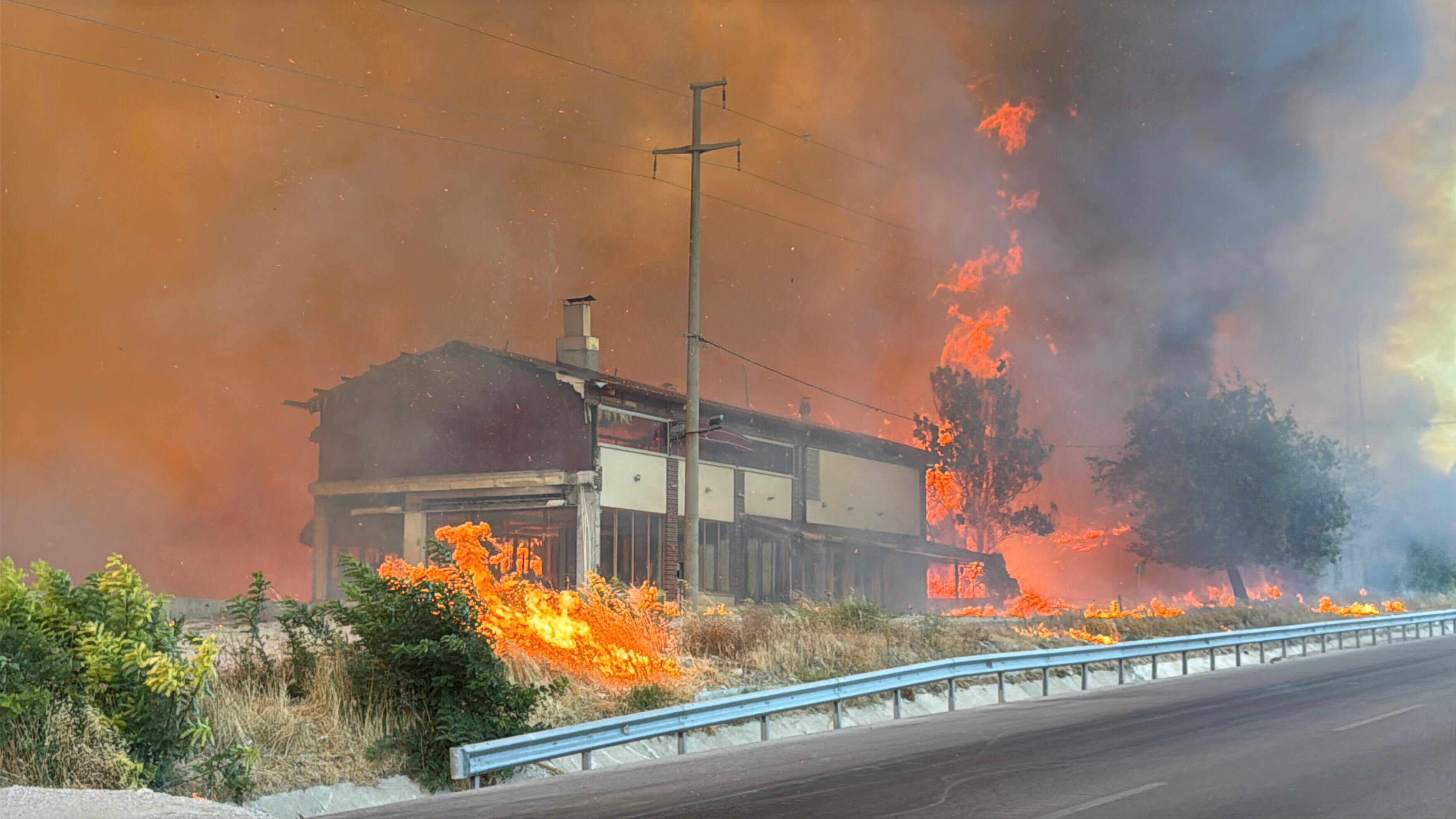 Çanakkale'de bir yangın daha! İnsanlar tahliye edildi, villa ve arabalar küle döndü - 1. Resim