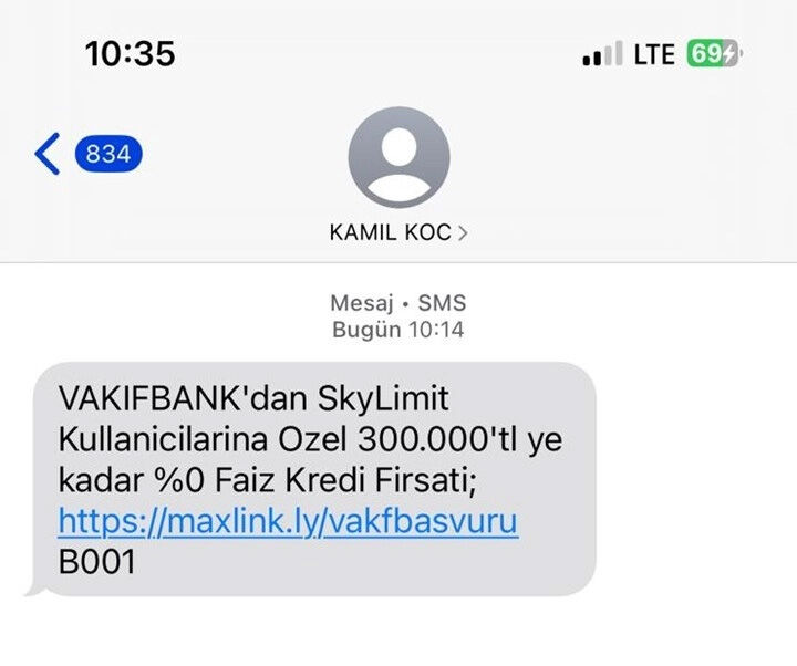 Kamil Koç'un SMS sistemi hacklendi! Gelen mesajı gören kullanıcılar şaşırdı - 1. Resim