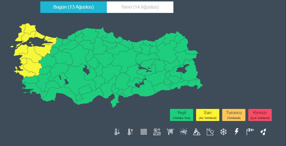 11 kent için sarı kodlu uyarı! Çok kuvvetli gelecek, aralarında İstanbul da var - 1. Resim