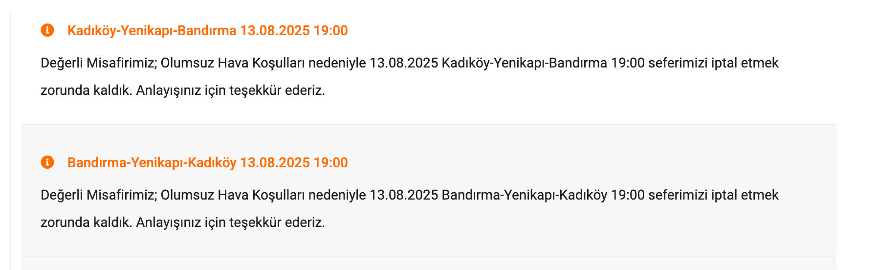 13 Ağustos İDO seferleri durduruldu mu? Son dakika Kadıköy Bandırma seferlerinim akıbeti araştırılıyor - 2. Resim