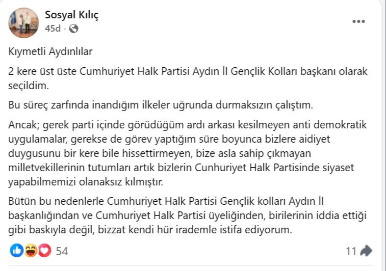 Çerçioğlu iddiaları gündemdeyken CHP'ye yeni şok! Gençlik Kolları Başkanı istifa etti - 2. Resim