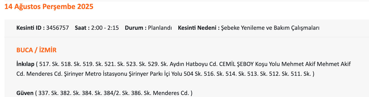 İzmir Karşıyaka elektrik kesintisi: GEDİZ Elektrik'ten vatandaşlara uyarı geldi! İzmir'de elektrikler ne zaman, saat kaçta gelecek? - 12. Resim