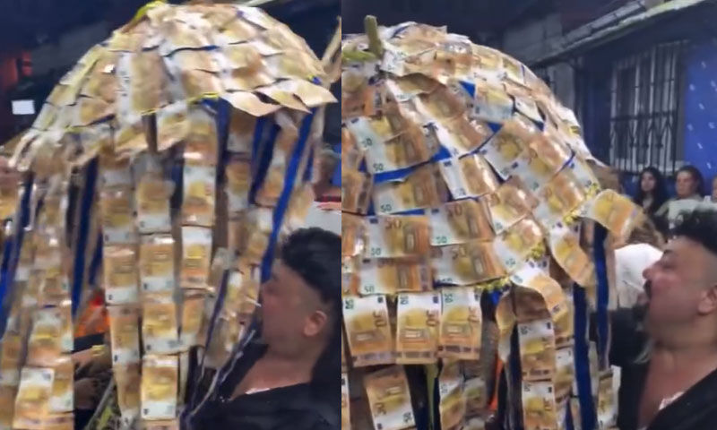 Euro’lu şemsiye, 200 TL ile dolu ceket! Kobra Murat’ın kızının söz töreni şaşkına çevirdi - 2. Resim