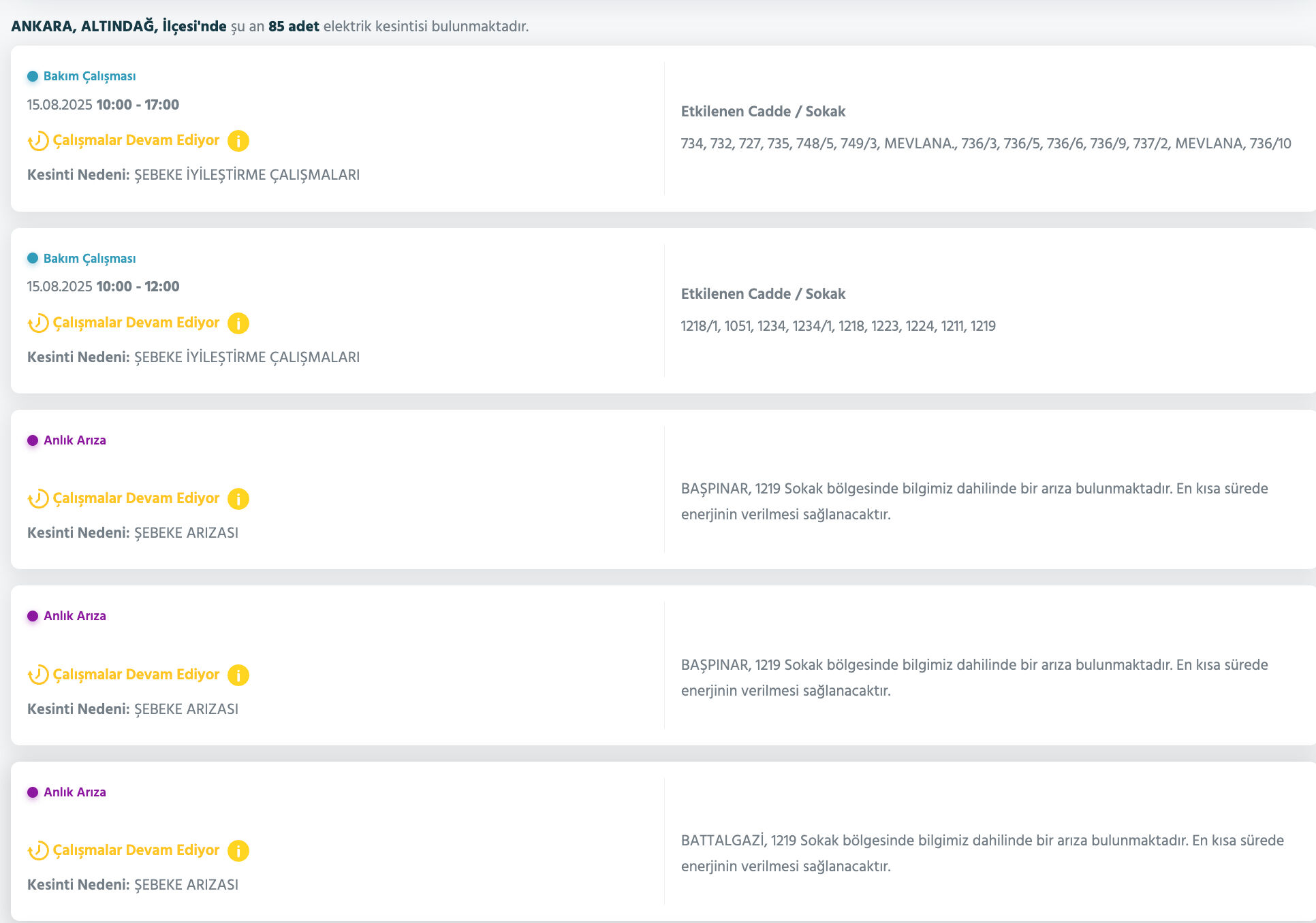Ankara elektrik kesintisi sorgulama: 15 Ağustos’ta Ankara’da elektrikler ne zaman gelecek? - 4. Resim