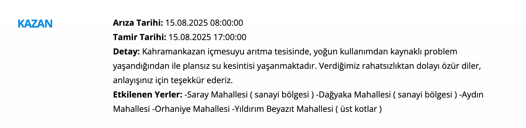 ASKİ planlı su kesintisi takvimi: Ankara'da bugün sular ne zaman gelecek? Güncel kesinti listesi belli old - 4. Resim
