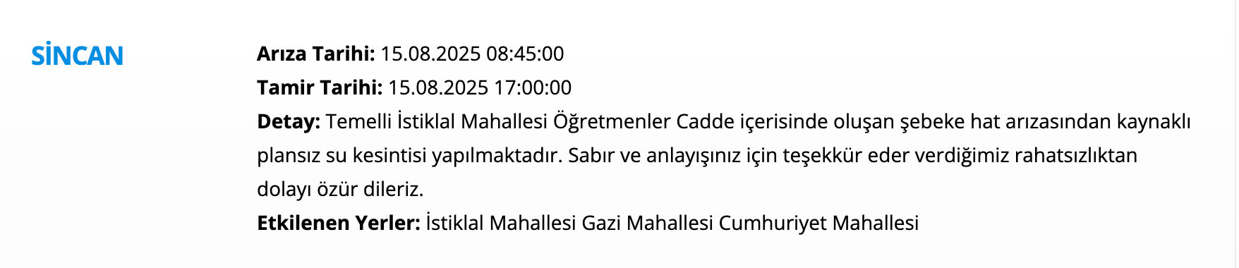 ASKİ planlı su kesintisi takvimi: Ankara'da bugün sular ne zaman gelecek? Güncel kesinti listesi belli old - 3. Resim