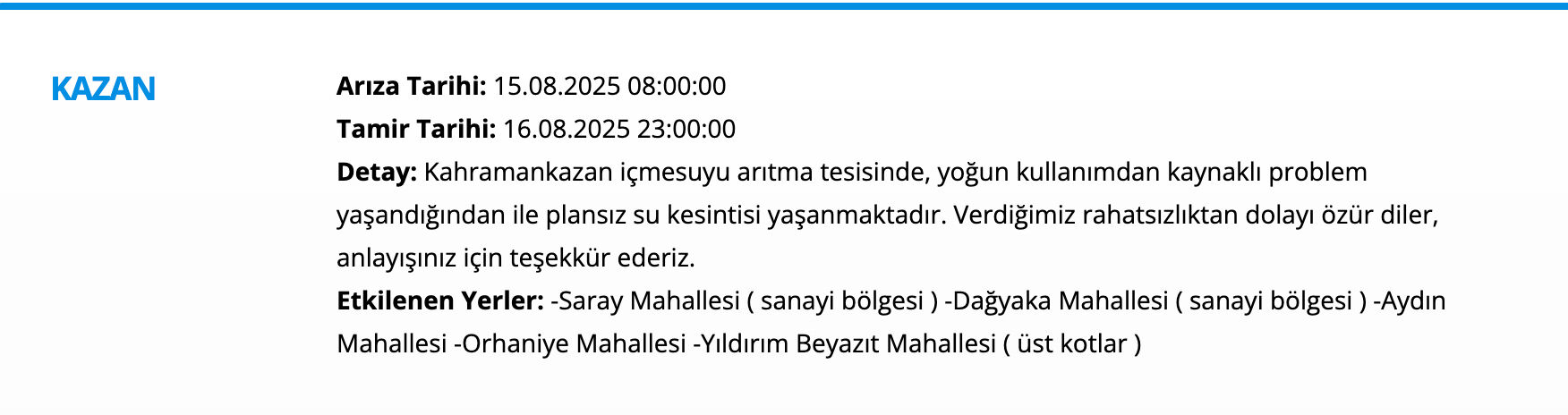 Ankara su kesintisi: ASKİ duyurdu, Ankara'da sular ne zaman gelecek? - 2. Resim
