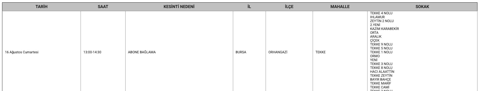 Bursa elektrik kesintisi: Bursa'da elektrikler ne zaman gelecek? UEDAŞ listeyi paylaştı - 4. Resim