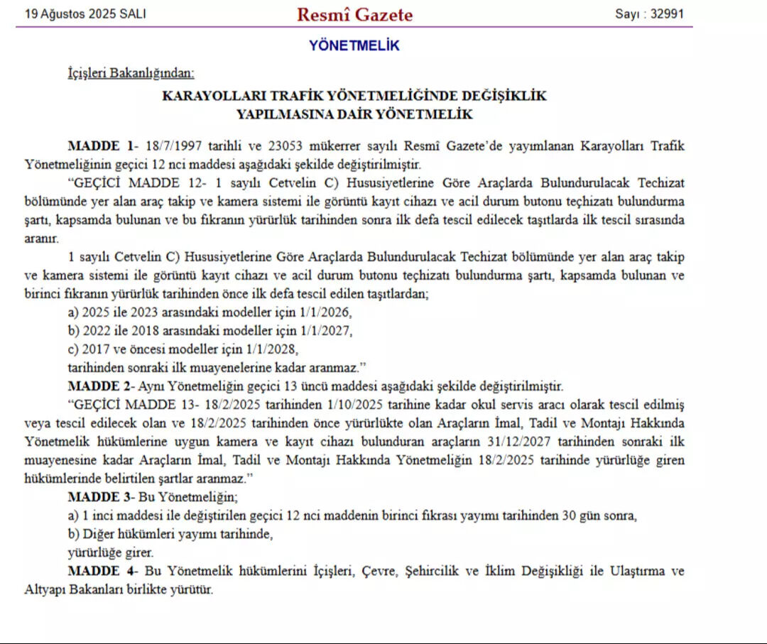 Araç sahipleri dikkat: 3 Bakanlık devreye girdi... Resmen yayımlandı, artık zorunlu olacak! - 1. Resim