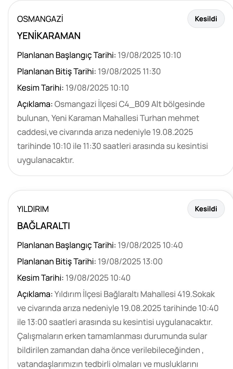 Bursa su kesintisi: BUSKİ duyurdu! 19 Ağustos Bursa'da sular ne zaman gelecek? - 6. Resim