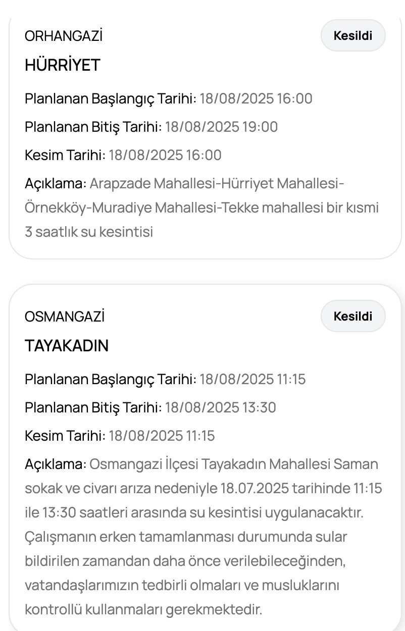 Bursa su kesintisi: BUSKİ duyurdu! 19 Ağustos Bursa'da sular ne zaman gelecek? - 4. Resim