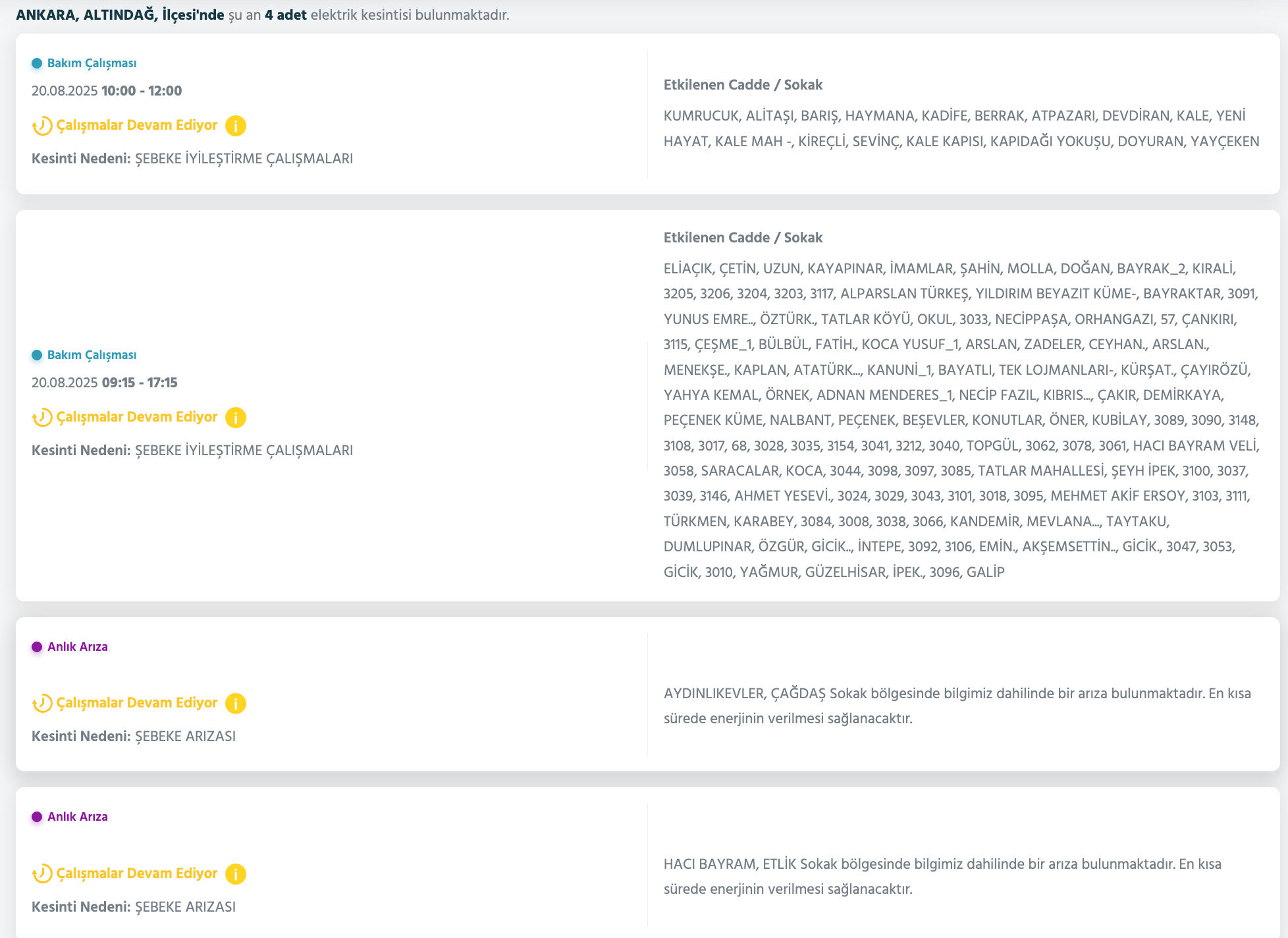 Ankara EDAŞ elektrik kesintisi! 20 Ağustos Ankara'da elektrik kesintisi ne zaman bitecek? - 4. Resim