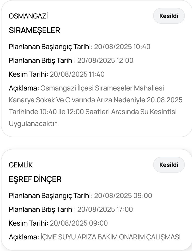 Bursa su kesintisi: 20 Ağustos Bursa'da sular ne zaman gelecek? - 3. Resim
