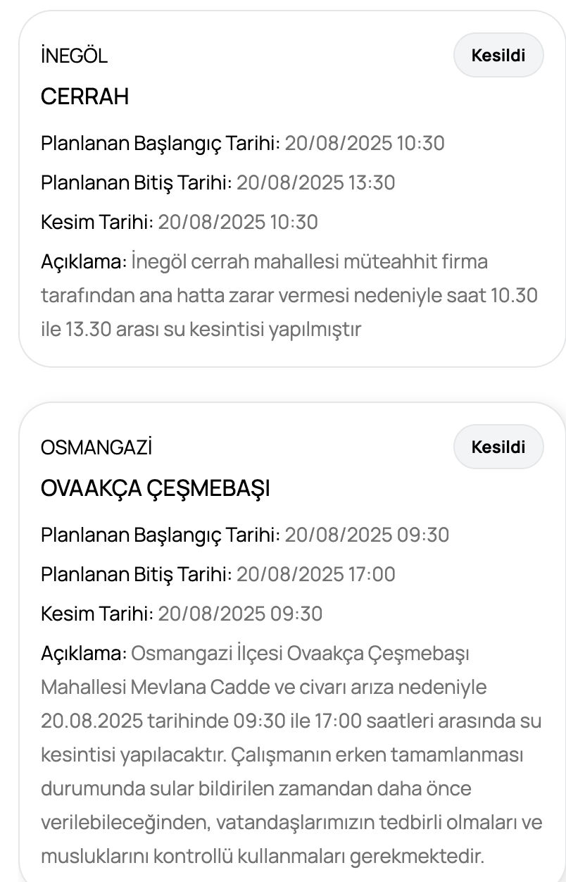 Bursa su kesintisi: 20 Ağustos Bursa'da sular ne zaman gelecek? - 5. Resim