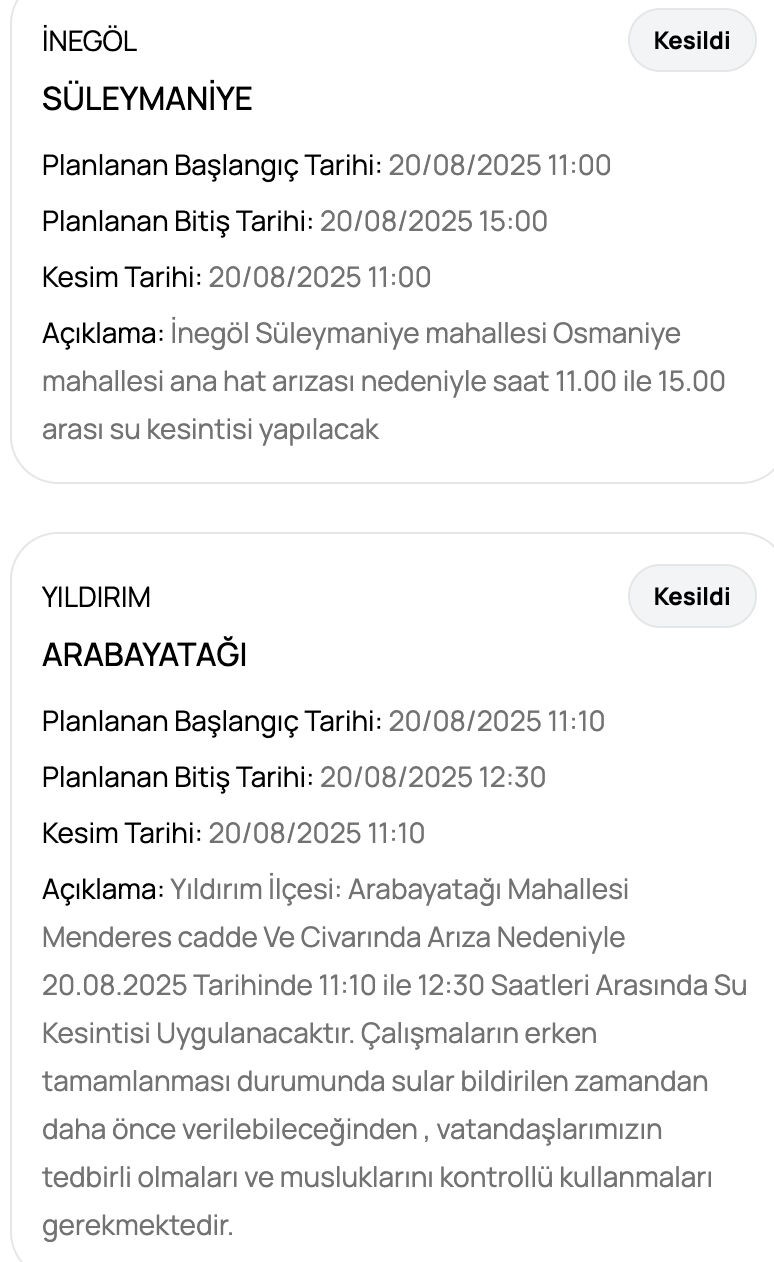 Bursa su kesintisi: 20 Ağustos Bursa'da sular ne zaman gelecek? - 2. Resim