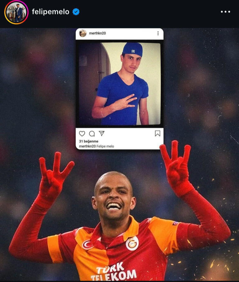 Felipe Melo'dan Fenerbah&ccedil;e kaptanına g&ouml;ndermeli paylaşım! Kullandığı fotoğraf sosyal medyayı salladı - 1. Resim