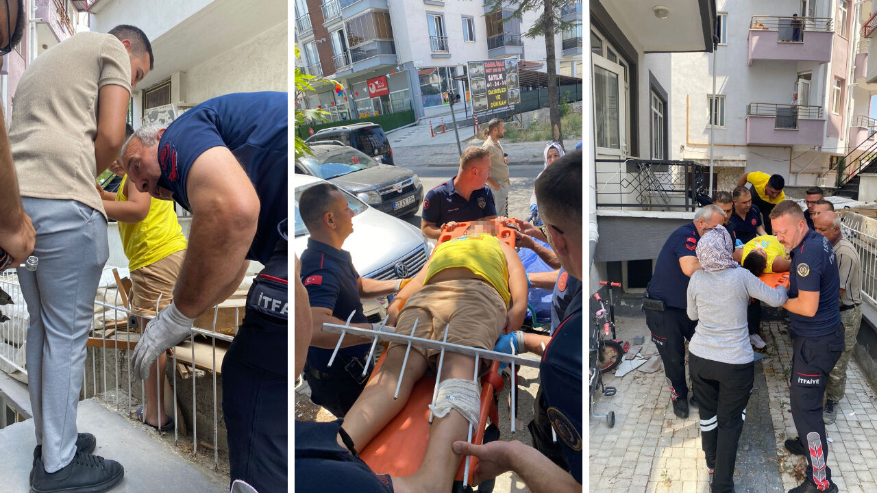 Isparta'da feci kaza! Apartman girişinden atlamak istedi, hastanelik oldu - 1. Resim