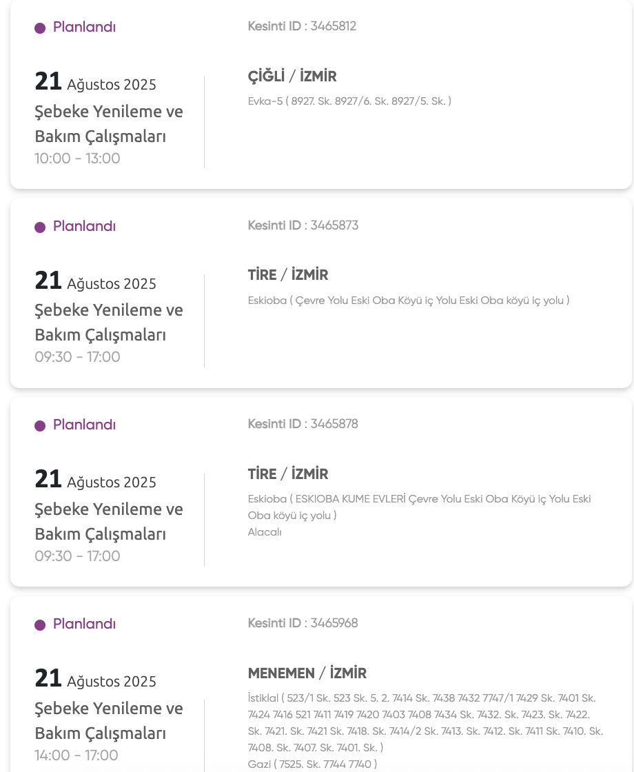 İzmir elektrik kesintisi 20-21 Ağustos GDZ planlı kesinti listesi: İzmir'de elektrikler ne zaman gelecek? - 3. Resim