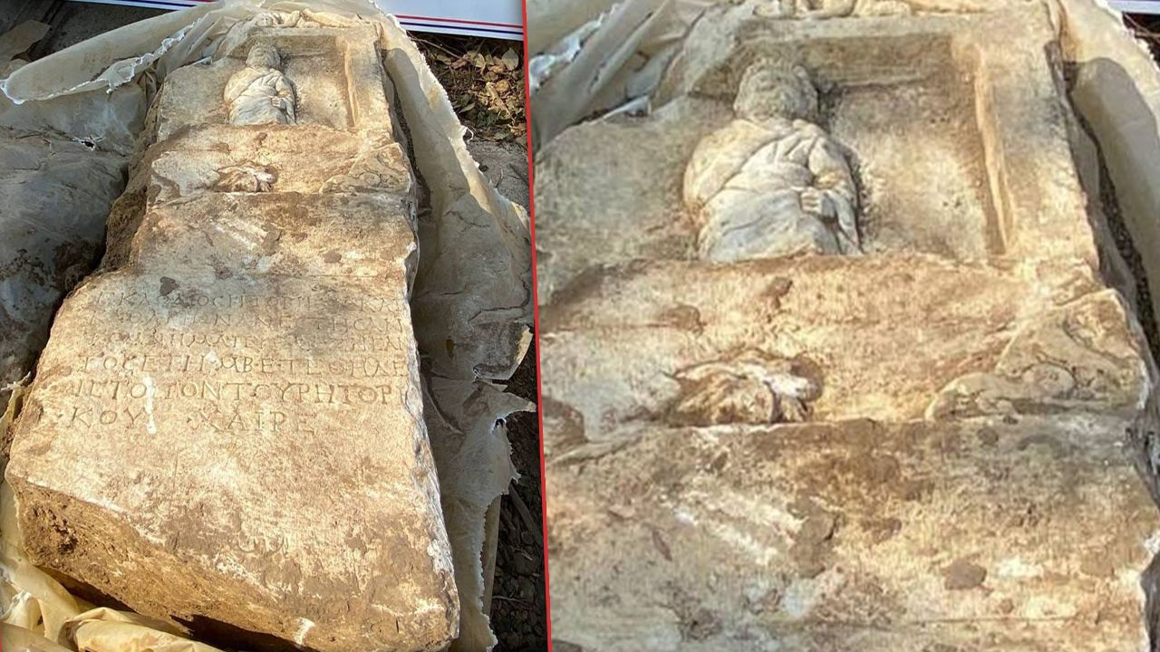 Tarihi mezar taşını çaldı, sakladığı yeri kimse bulamadı! Satmaya çalışırken yakayı ele verdi