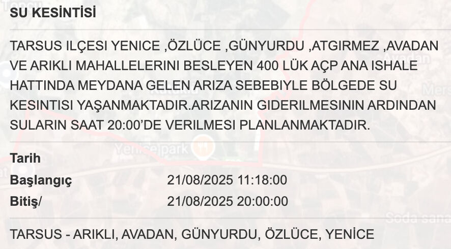 MESKİ su kesintisi: Mersin'de sular ne zaman gelecek, saat kaçta? - 5. Resim