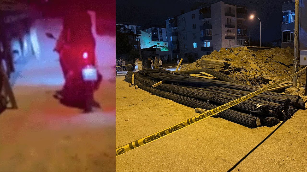 Tırdaki inşaat demirleri motosikletin üzerine devrildi, yaralılar var