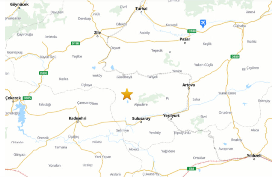 Tokat'ta gece yarısı korkutan deprem - 1. Resim