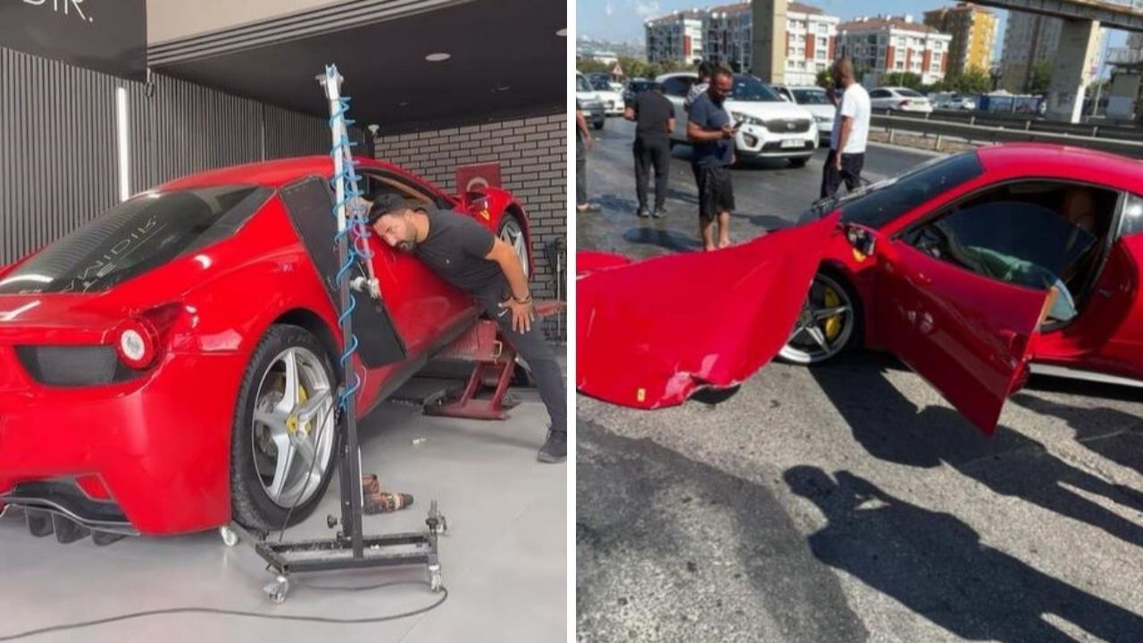 Türkiye&#039;nin konuştuğu Ferrari tamir edilmeden satıldı! Yeni sahibi futbolcu...