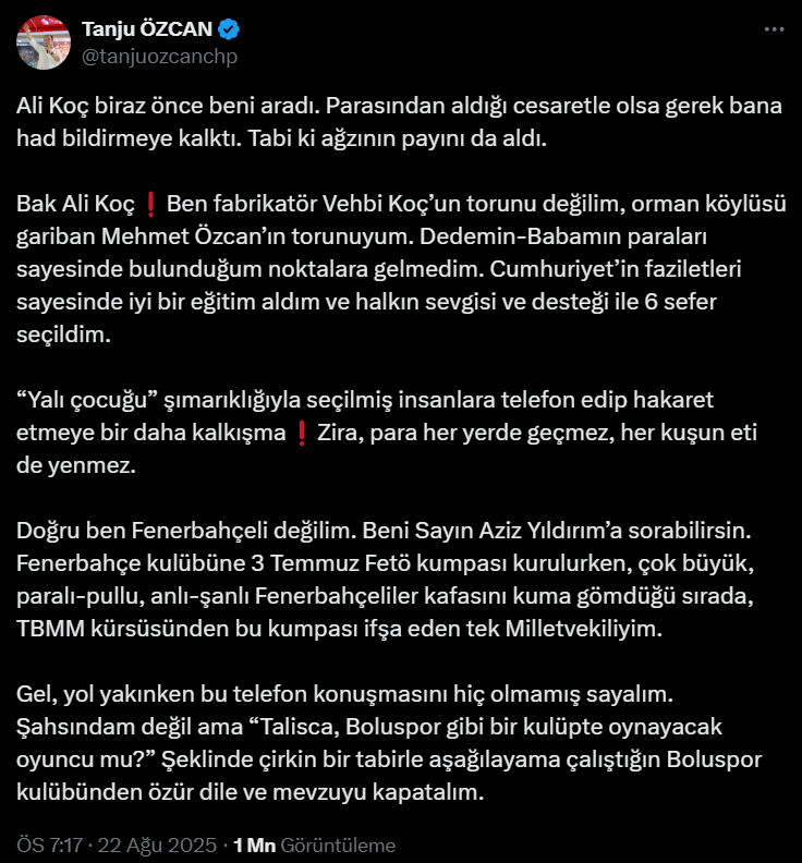 Ali Koç ile Tanju Özcan arasında kriz! 