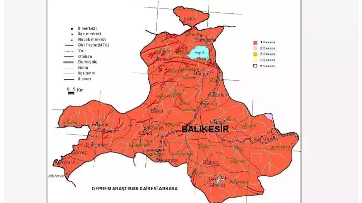 Balıkesir deprem bölgesi mi, aktif fay hattı var mı? Balıkesir deprem risk haritası - 2. Resim