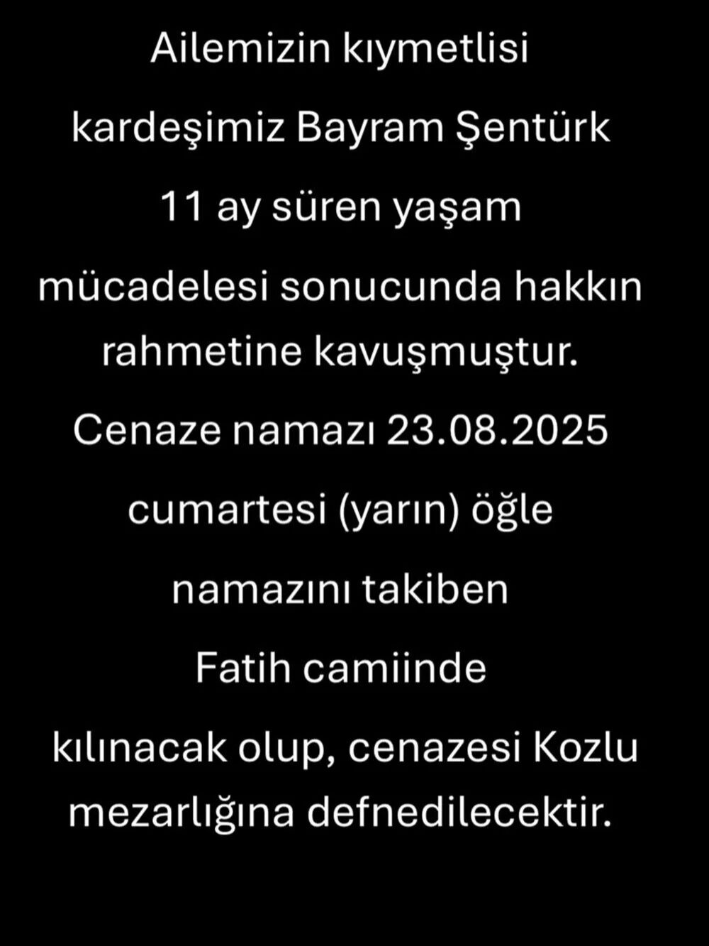 Metin Şentürk'ün kardeşi Bayram Şentürk neden öldü? Şarkıcı acı haberi duyurdu - 1. Resim