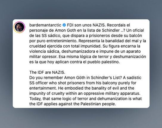Schindler’in Listesi sahneleri gerçek oldu! Oscar’lı oyuncu Bardem İsrail’i Nazi subayına benzetti - 1. Resim