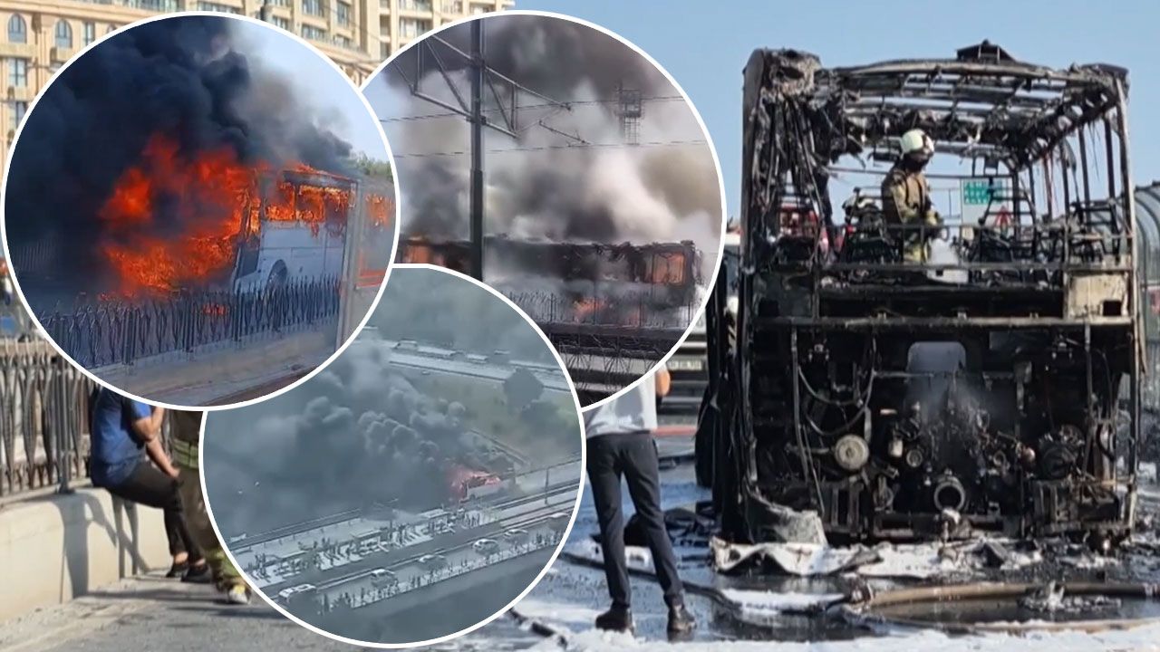 İstanbul'da facianın eşiğinden dönüldü! Servis otobüsü alev topuna döndü, saniyelerle kurtuldular - 3. Sayfa