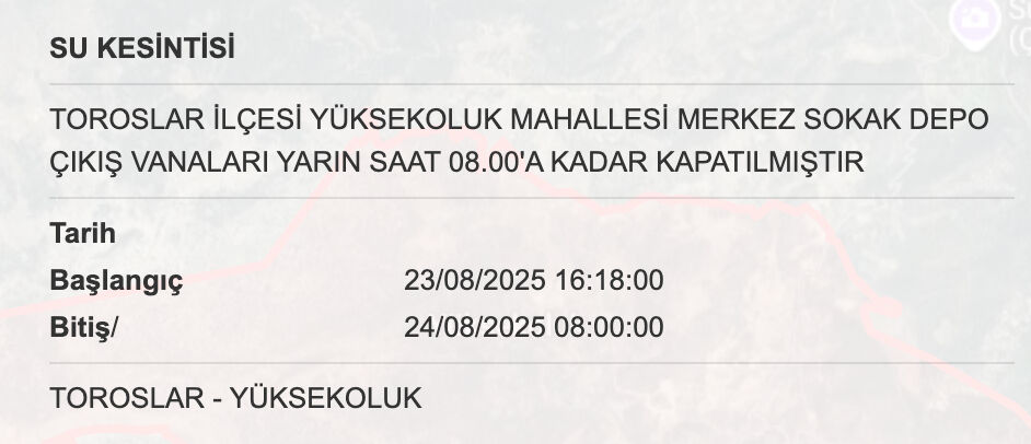 Mersin su kesintisi 23-24 Ağustos listesi! Mersin'de sular ne zaman, saat kaçta gelecek? - 5. Resim