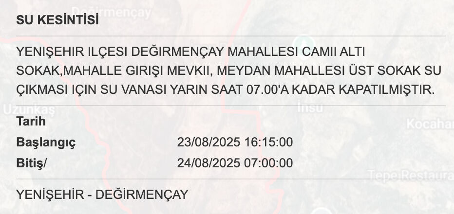 Mersin su kesintisi 23-24 Ağustos listesi! Mersin'de sular ne zaman, saat kaçta gelecek? - 3. Resim
